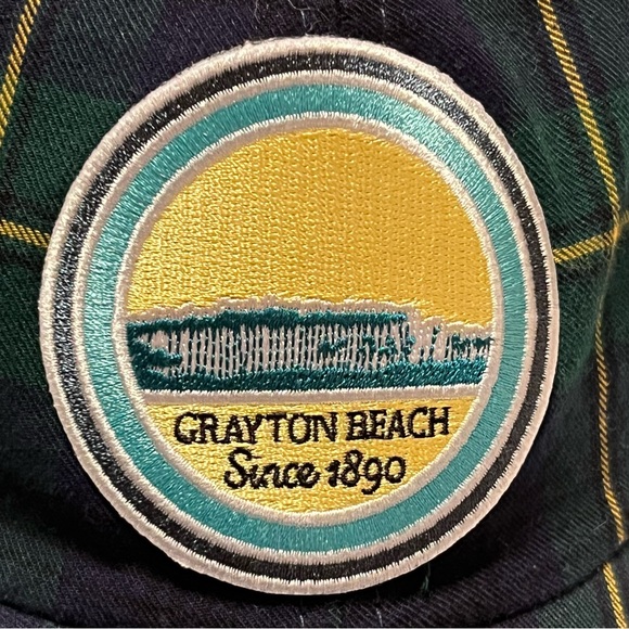 Grayton Beach Florida 30A Patch Preppy Plaid Adjustable SnapBack Trucker Hat NEW - Picture 6 of 11